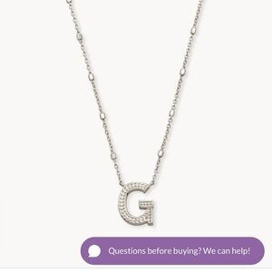 G Silver Initial Necklace